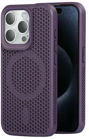 YIMAISZQ Cover Cover per iPhone 13 14 15 16 PRO Custodia del Telefono di Dissipazione Calore Raffreddamento per Cover per iPhone 13 Max Plus Copertura Posteriore Dura-Viola Scuro-per 13pro