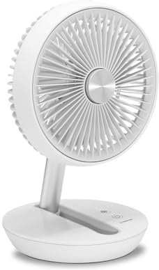TROTEC Tischventilator TVE 2 W – Leiser Mini-Ventilator, 25 W, 2 Stufen, 360° drehbar, ideal für Büro, Schlafzimmer, Camping, Reisen & Zuhause – kompakt, weiß