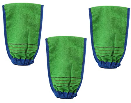 DEARMAMY 3pièces de Massage Exfoliants de Bain Double Face Éponge de Douche pour Nettoyage et Hydratation Peau