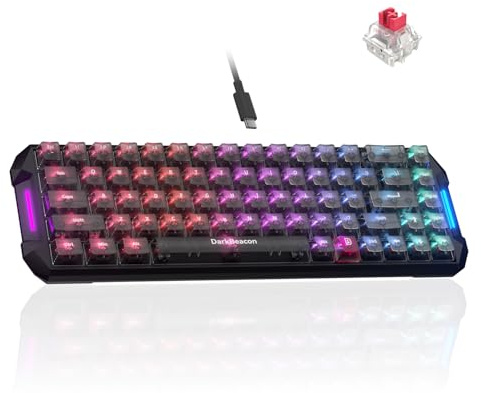 DarkBeacon Flux68 HE Gaming Keyboard 60%, Hall Effect Magnetic Switch, AI-Software, RGB Wired Mechanical Keyboard with 0.01mm Rapid Trigger, Adjustable Actuation, 8000Hz, 0.125ms Latency, Hot-Swap