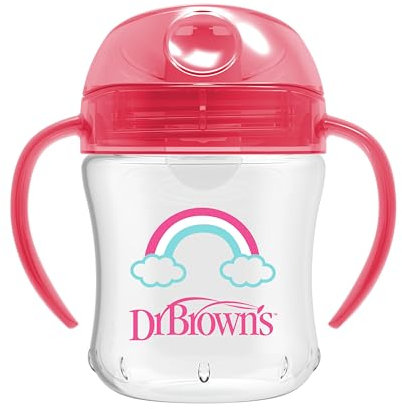 Dr Brown's Natural Flow Soft-Spout Transition Cup, 6 oz/180 ml (6m+) Pink (Pack of 1)