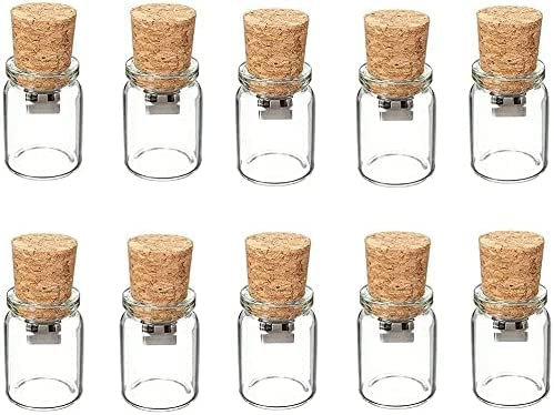 Meiyuexiang 10 Piezas Botella Corcho Vaso 2.0/256MB Cork Glass Bottle Memoria Almacenamiento de Datos USB Flash Pen Drive Memory Stick Vaso Transparente