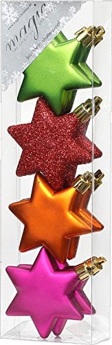 Magic 8 Kunststoff Sterne 6cm Mille-Fiori (Bunt) bruchfest//Weihnachtsschmuck Christbaumschmuck Christbaumkugeln Dekokugeln Weihnachtskugeln Baumkugeln Baumschmuck Set