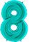 Ballonim Zahlenballon 0-9 100 cm Tiffany blau türkis Mint Luftballon Zahlen Helium Luftballons XXL (Zahl 8)