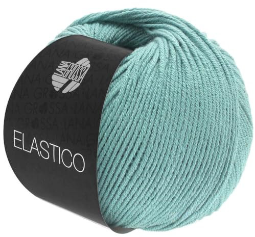 LANA GROSSA Elastico | Baumwoll-Klassiker mit leichtem Stretchanteil | Handstrickgarn aus 96% Baumwolle & 4% Polyester (Elite)| 50g Wolle zum Stricken & Häkeln | 160m Garn FB 148