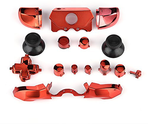 Denash Full Button Set für One, Full Buttons Set Mod Kits Mod Ersatz für One Controller 3,5-mm-Klinke(Rot)