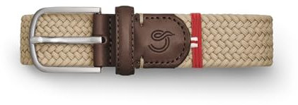 La Boucle Elastischer Stretchgürtel für Damen und Herren, flexibler Flechtgürtel mit Metallschnalle, Gürtel Herren Beige mit Einheitsgröße durch Stretchmaterial