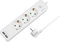 LogiLink LPS248U - Steckdosenleiste 3-Fach (3X CEE 7/3) + 2X USB-A mit EIN-/Aus Schalter und IP20 Schutz, Kabellänge = 1,5m, weiß