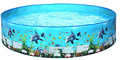 KaDz - Piscina plegable con marco redondo para piscina, fácil de montar, para bebés, niños, adultos, patio, exterior, 122/152/183/244 cm, 244x25CM