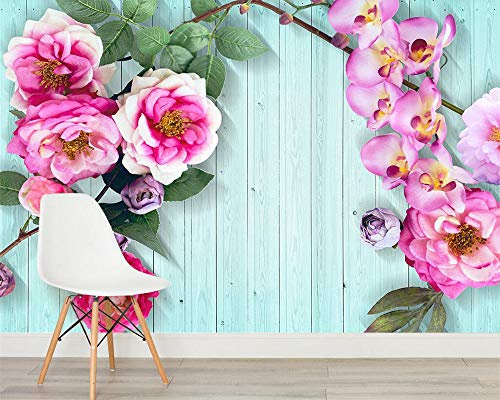 Carta Da Parati Personalizzata Fresca 3D Rosa Muro Vento Rurale Tv Sfondo Muro Decorazione Della Casa 3D Soggiorno Camera Da Letto 3D Carta Da Parati,200 * 140Cm