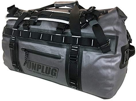 Unplug wasserdichte Tasche-1680D Robuste Seesack Wasserdicht Für Campingausrüstung, Dry Bag Für Motorrad Hecktasche, wasserdichte Taschen Für Boote, Reisetasche Wasserdicht (110L Sturmgrau)