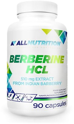 ALLNUTRITION Adapto Berberine Hcl - Nahrungsergänzungsmittel für Sportler - Enthält Berberitzenwurzel-Extrakt Berberis Aristata - Gewichtsreduzierung - Straffe und Hydratisierte Haut - 90 Kapseln