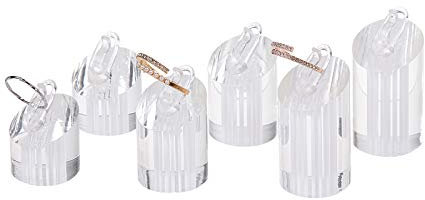 FINGERINSPIRE 6Pcs Clear Acryl Schmuckständer Ring Vitrine Display Halter 3Pcs/Set (3 Höhen, 3-5cm) für Messen & Vitrinen, Säulenfuß, Durchmesser 2,5cm