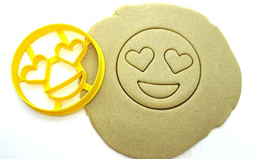 T3D Keksausstecher Emoji-Gesicht, Herzaugen, geeignet für Kuchen, Kekse und Fondant, Keksform für hausgemachte Leckereien