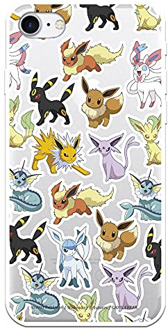 LA CASA DE LAS CARCASAS iPhone 7 Case - iPhone 8 - iPhone SE Official Pokémon Eevee Evolutions - Choose Your Like Design for Your iPhone 7 - iPhone 8 - iPhone SE