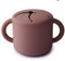 Mushie Snack Taza de Silicona | Fiambrera Infantil para Llevar | Antiderrame y Resistente al Lavavajillas y al Microondas | Caja de Aperitivos Segura para Niños Pequeños y Niñas | Woodchuck