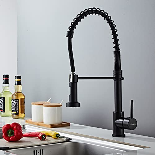 STANEW Grifo de Cocina Con Alcachofa Giratoria de 360°, Grifo de Cocina Con Muelle, 2 Modos de Pulverización(Grande)