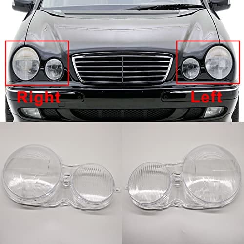 HZTWFC Ein Paar Scheinwerferabdeckung Transparent Shell Scheinwerfer Shell Lampenschirm Glaslinse Für Mercedes-Benz W210 E200 E240 E260 E280 1995-2003