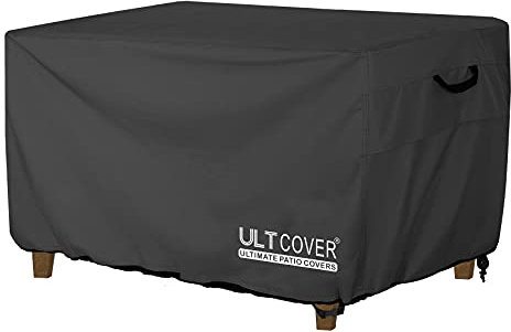 ULTCOVER Rechteckige Gas-Feuerstellentischabdeckung, 144,8 x 55,9 cm, wasserdicht, strapazierfähig, Schwarz