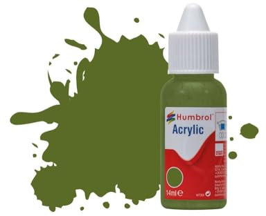 Humbrol Acrylic Paint No.88 Deck Green Matt dropper bottle,14ml