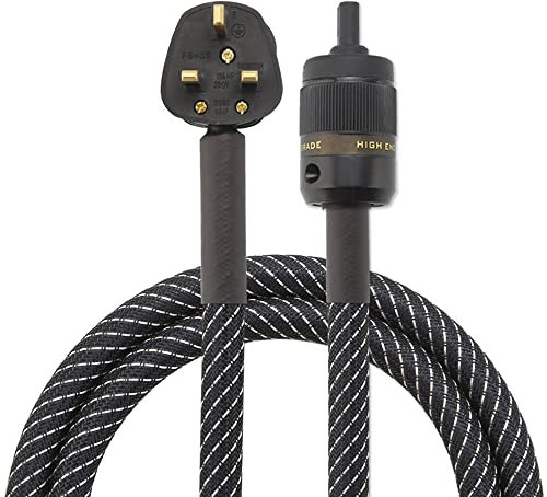 Tertullus HiFi Power Cable Audiophile Power Cord IEC C7 Mains Power Lead Universal UK Plug Power Cord (1.5m)