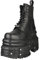 New Rock Stivali MILI083CCT-C4 Unisex in Pelle Nera Metallizzata Piattaforma Militare 6.5