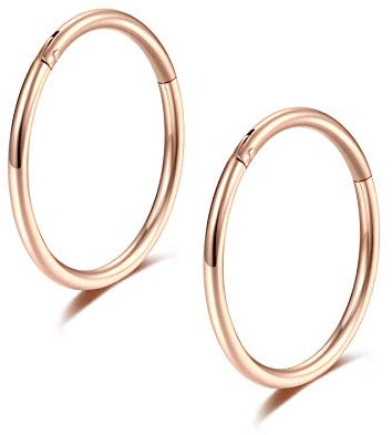 Lantine 2 Stück Septum Piercing Scharnier 316L Chirurgenstahl Segmentring Clicker Knorpel Piercing Rosegold 8mm 16G Nostril Piercing Forward Helix Piercing Schmuck