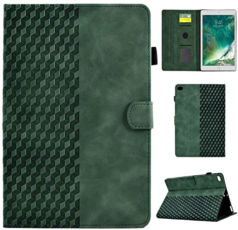 CASAFUNY Hülle für iPad Air 2/Air 1/iPad 9,7 Zoll 2018/2017 (5./6. Generation), PU Leder Tablette Schützhülle Multi-Winkel Ständer Cover Case mit Auto Schlaf/Wach für iPad 5/6/Air 2/Air 1, Grün