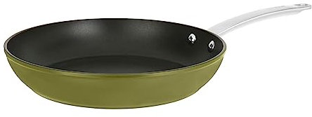 Sitram 715700 Poêle Aluminium Recyclé Ø 28 cm H 5 cm colori Vert Metallisé Revêtement intérieur anti-adhésif sans PFOA - Manche en Inox Riveté - Tous feux dont induction