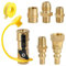 DAZZLEEX Lot de 7 raccords rapides pour propane de 6,35 mm, kit de valve de connexion rapide au propane, 3/8 évasé