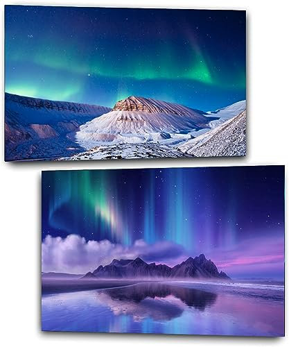 2 Pack Diamond Painting Kits,5D DIY Aurora Diamond Art Kits for Adults Beginner Full Round Drill,Northern Lights Gem Art Paint with Diamonds for Home Wall Decor12X16 Inch