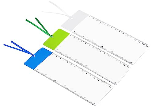 PATIKIL Lesezeichen Lupe mit Lineal 3 Pack 3X Vergrößerung Blatt Seite Lupe Linse für Sehschwache Menschen Lesen Buch Zeitschrift Zeitung 3 Farbe