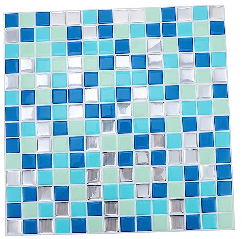 CAXUSD 1 Blatt Mosaik-Aufkleber Wand Im Badezimmer Dekorative Wandfliese Zum Abziehen Und Aufkleben Wandaufkleber Aus Kunststoff Für Zu Hause Wohnkultur Das Haustier 3D Boden Glasbaustein