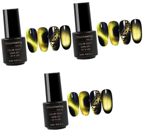 POPETPOP 3pcs Nail Kits for Women Magnetic Polish Cat Magnetic Nail Polish Magnetic Gel Cat Eye Gel Top Coat Women Nail Gel Magnetic Nail Polish with Magnet Green Nail Polish 5d Flash Suite