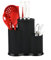 Universal Round Knife Block Without Knives, 3 in 1 Round Kitchen Knife Storage Stand with 2 Utensil Scissors Slots, Kitchen Knife Holder with Detachable Base, Space Saving Knife Storage Block-Black