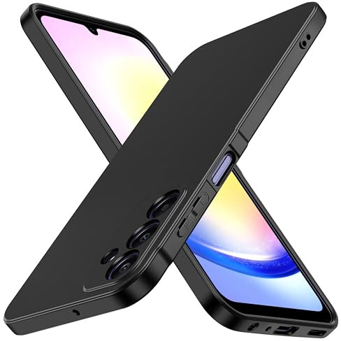 iVoler Cover in Silicone per Samsung Galaxy A25 5G con Protezione della Fotocamera, Ultra Sottile Custodia in TPU Morbida Anti-Graffio Antiurto Protettiva Case, Nero