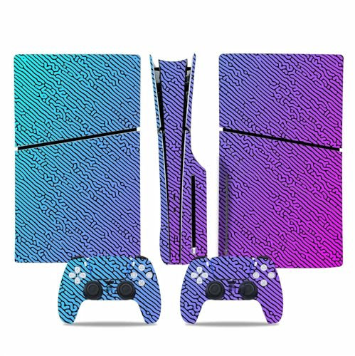 Peau Distance Console Pour PS5 Slim Skin Disc Edition & Pour PS5 Slim Skin Digital Edition Console Et Contrôleur Vinyl Cover Skins Wraps Scratch Resistant Compatible 97874 Cadeau D'enveloppements Skin