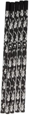 Musikboutique, schwarze Bleistifte mit magnetischem Kopf, verschiedene Instrumente, 5er-Packung (Violine)