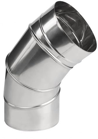 DN 180 mm Säureresistent Edelstahl Rauchrohr Kaminaufsatz Schornsteinaufsatz Ofenknie Ofenrohr Abgasrohre Rosette Regenhut Rohr Bogen T-Stück Kaminhaube Grundplatte (Bogen 0-90° Verstellbar)