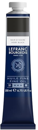 Lefranc Bourgeois 301850 Feine Ölfarbe in hervorragender Qualität,lichtecht mit gleichmäßige Konsistenz, 200ml Tube, ideal für Keilrahmen, Leinwand, Malkarton - Payne's Grau