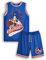 Sonic The Hedgehog Jungen Basketball Trikot und Shorts Set | Kinder komplettes zweiteiliges Sport-Outfit in Blau | Kinder-Bundle