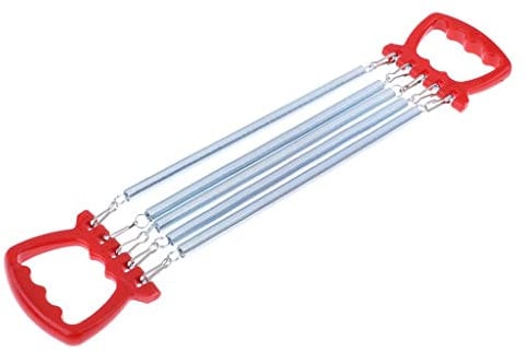 Aymzbd Brust Expander Muskeltrainer für Kinder, Verstellbare Federwiderstandsbänder – Rücken, Arm, Krafttraining, Rot