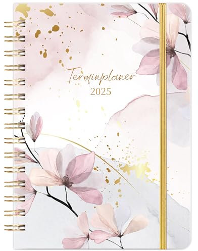 Terminplaner 2025-2026 - Kalender 2025-2026 von August 2025 bis Juli 2026, Wochenplaner A5 mit Innentasche, Elastischer Verschluss, Kalender 2025-2026 Buchkalender, 6.1 x 8.5in
