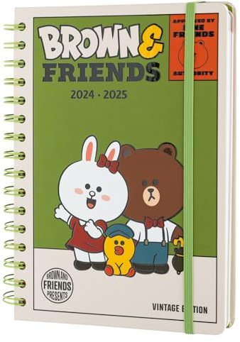 Grupo Erik Schulplaner 2024 2025 A5 Line Friends Kalender 2025 Buchkalender Terminkalender 2025 A5 - Schulplaner 2024 2025 Schüler und Studierende - Schülerkalender 2024 2025 Ringbuch A5
