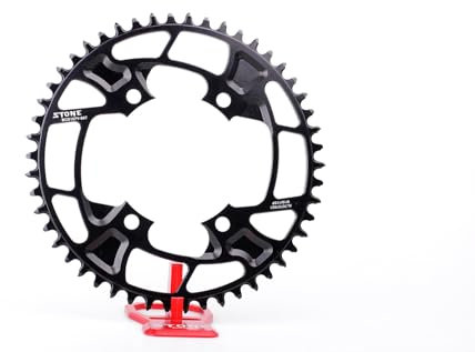 STONE – Plato Redondo/Ovalado Monoplato 107 BCD Compatible con SRAM Force AXS Gravel Carretera Road CNC Aluminio 7075-T651 4 Brazos 38T | 40T | 42T | 44T | 46T | 48T | (Redondo, 44T)
