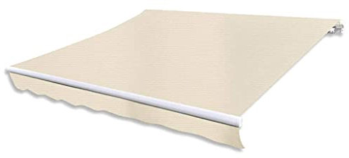 Iiaky Gelenkarmmarkise Handbetrieben 300 cm Cremeweiß Markise Wohnwagen Kassettenmarkise