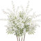 Oairse 6PCS Kunstblumen Künstliche Gelbe Mimose Spray Kirsche Seide Gefälschte Blume für Hochzeit Heimdekoration Esstisch, Schlafzimmer Dekoration, Weiß