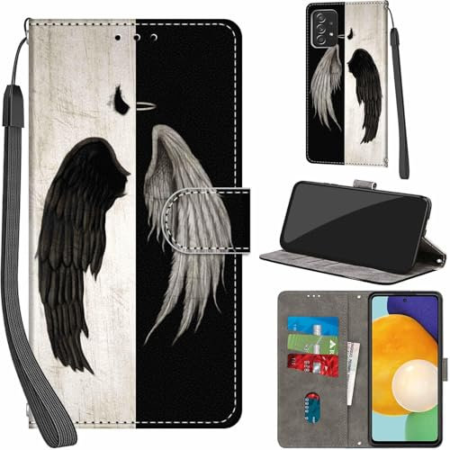 Handyhülle für Samsung Galaxy A53 5G Hülle PU Leder Schutzhülle Klappbar mit Kartenfach Ständer Handytasche mit Kameraschutz Flip Case Klapphülle für Samsung A53 5G, Flügel