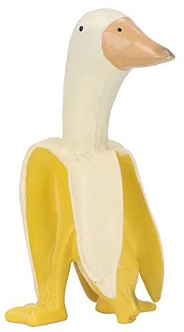 Sunicon Sunion Bananen-Enten-Statue, kreative Bananen-Enten-Skulptur aus Kunstharz, geschälte gelbe weiße Bananen-Enten-Statue, personalisierte Enten-Statue, Ornament für Garten, (Banana Yellow Duck)