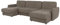 S-Style Möbel Sofa Couch Ecksofa Eckcouch 311 x 147 x 83 cm Mit Schlaffunktion DREI Bettkasten Verstellbare Rückenlehnen Mikrofaser U Form Freistehend Monte Dunkelbeige